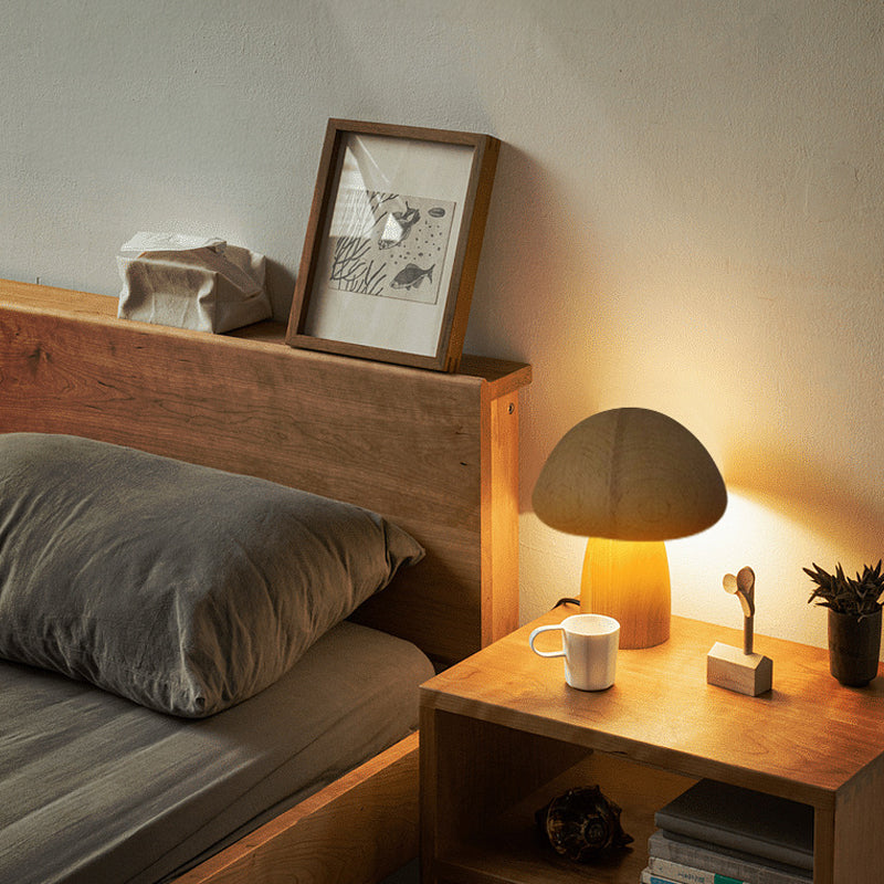 PAMELA – WOODEN MUSHROOMS TABLE LAMP