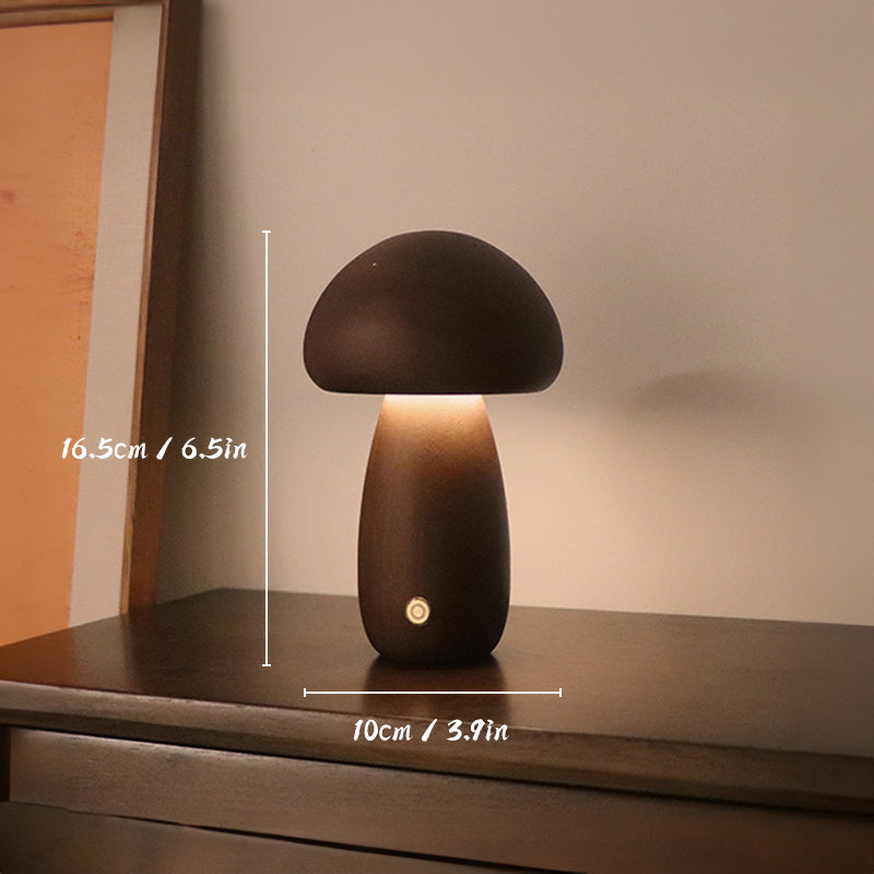 PAMELA – WOODEN MUSHROOMS TABLE LAMP