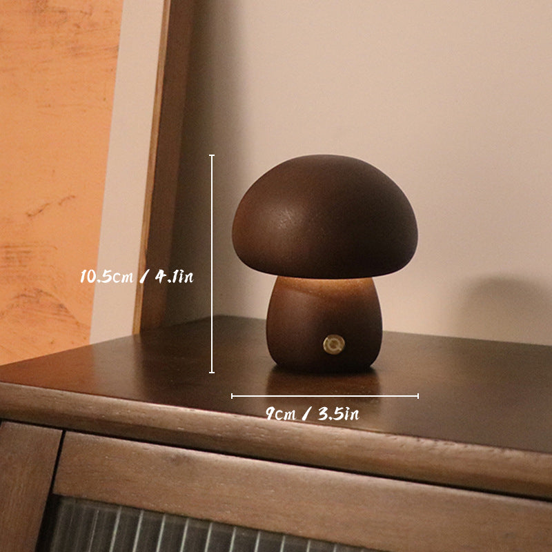 PAMELA – WOODEN MUSHROOMS TABLE LAMP