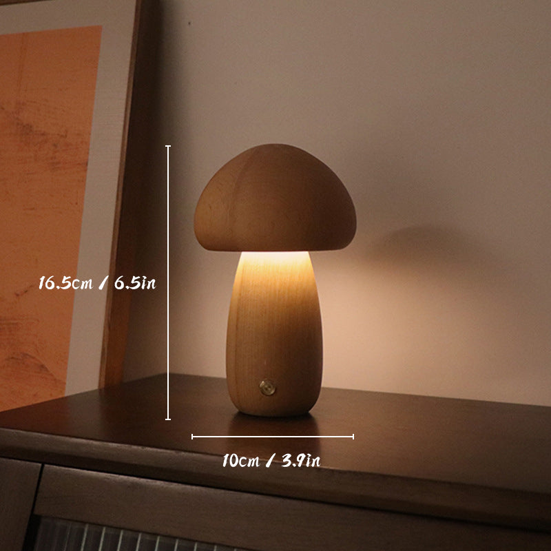 PAMELA – WOODEN MUSHROOMS TABLE LAMP