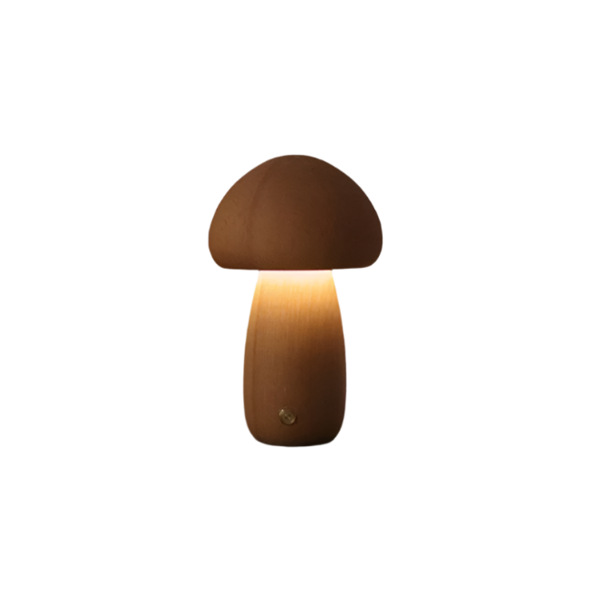 PAMELA – WOODEN MUSHROOMS TABLE LAMP